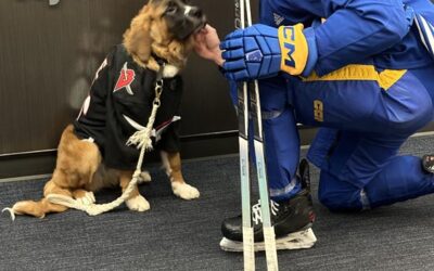 Blue spends the morning with Buffalo Sabres during practice