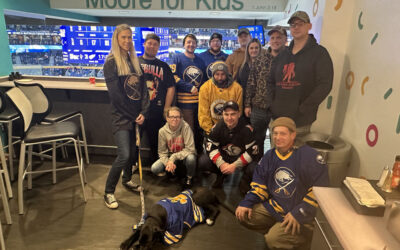 A night with the Buffalo Sabres dog Audi as she meets Veterans and teammates from the Buffalo Bandits